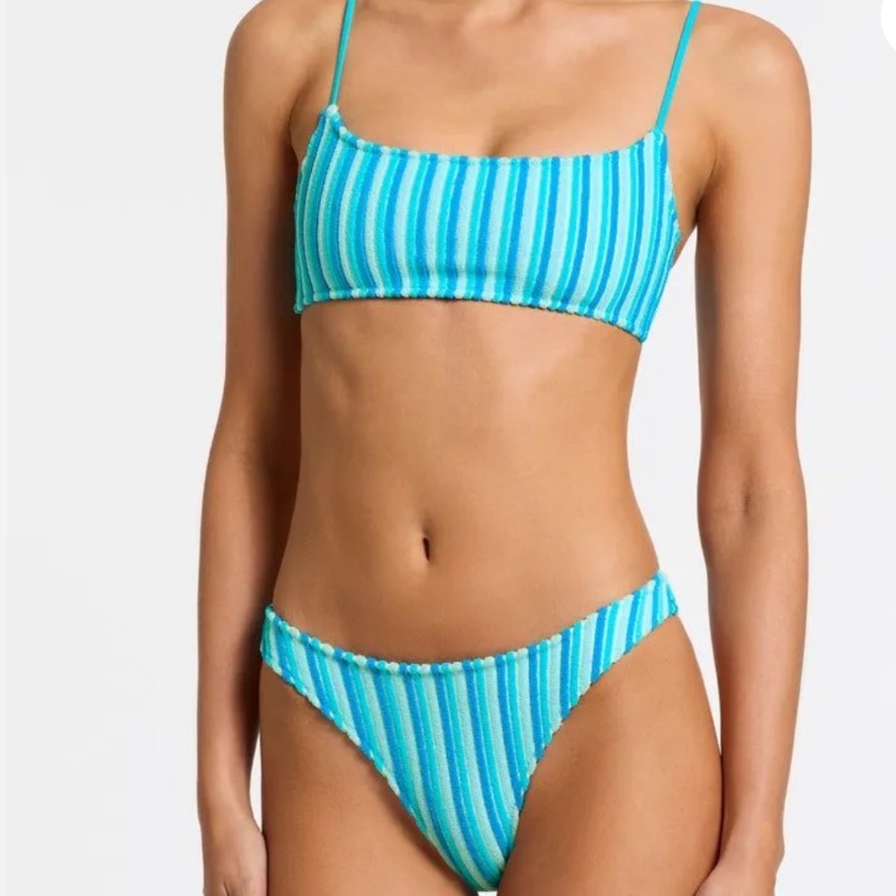 Triangl Swimwear Blue and White Striped Bikini